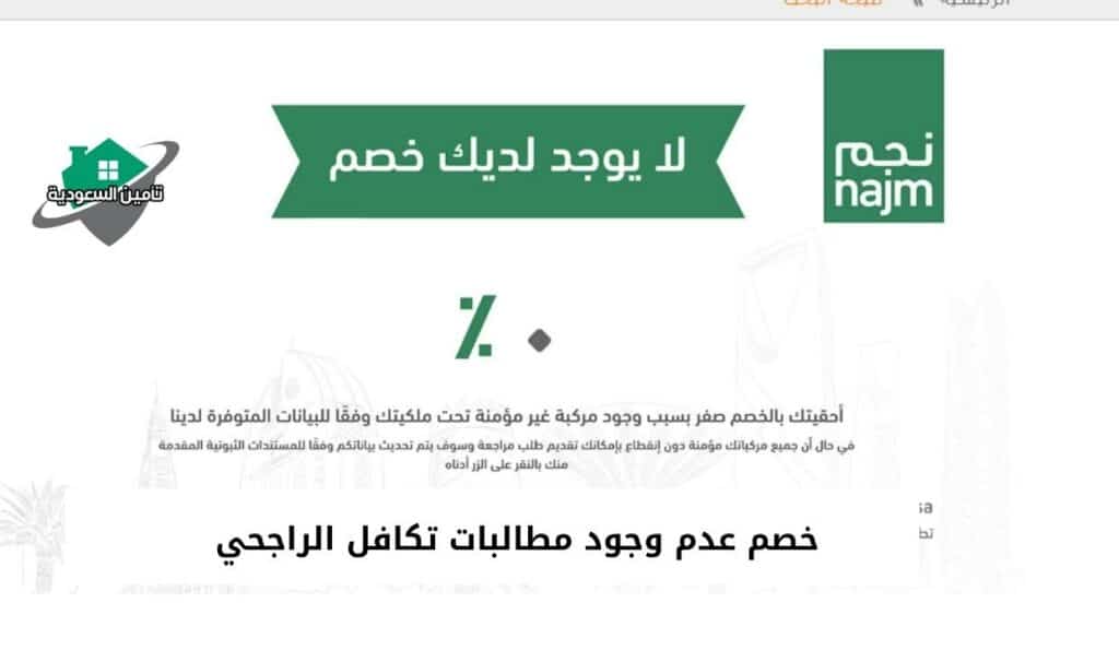 خصم عدم وجود مطالبات تكافل الراجحي